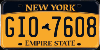 NY license plate GIO7608