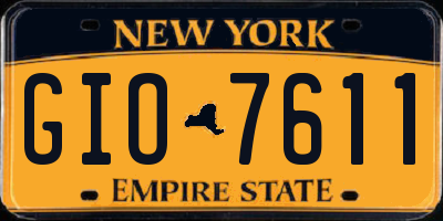 NY license plate GIO7611