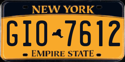 NY license plate GIO7612
