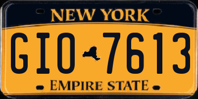 NY license plate GIO7613
