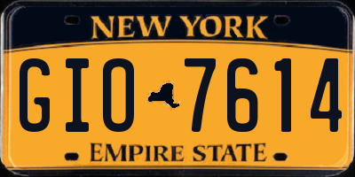 NY license plate GIO7614