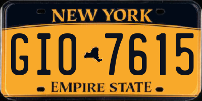 NY license plate GIO7615