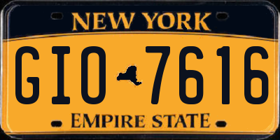 NY license plate GIO7616