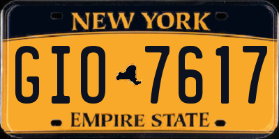NY license plate GIO7617