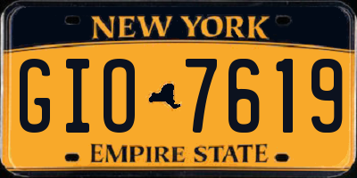 NY license plate GIO7619