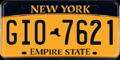 NY license plate GIO7621