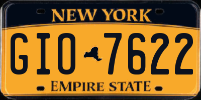 NY license plate GIO7622
