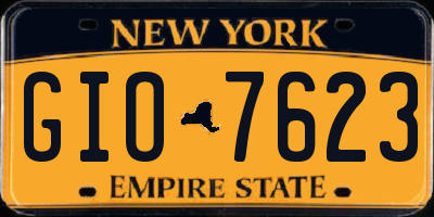 NY license plate GIO7623