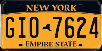 NY license plate GIO7624