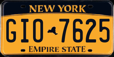 NY license plate GIO7625