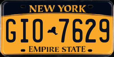 NY license plate GIO7629