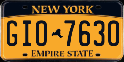 NY license plate GIO7630