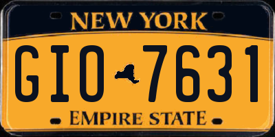 NY license plate GIO7631