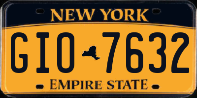 NY license plate GIO7632