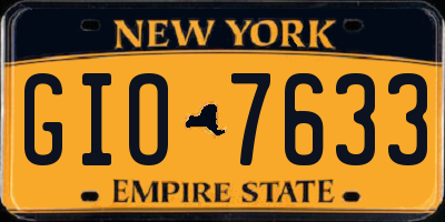 NY license plate GIO7633
