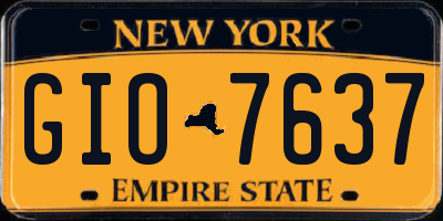 NY license plate GIO7637