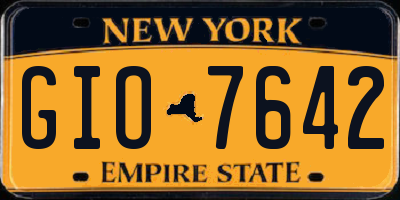 NY license plate GIO7642