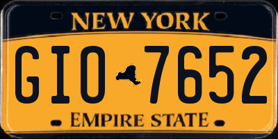 NY license plate GIO7652