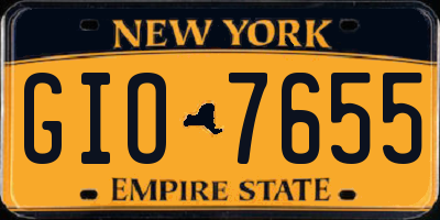 NY license plate GIO7655