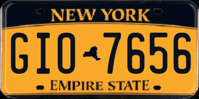 NY license plate GIO7656
