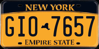 NY license plate GIO7657