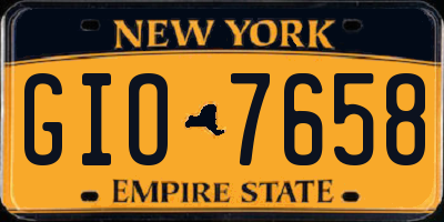 NY license plate GIO7658