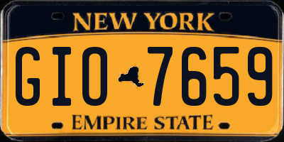 NY license plate GIO7659