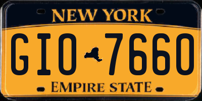 NY license plate GIO7660