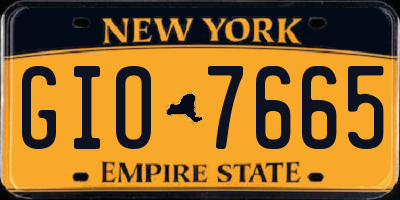 NY license plate GIO7665