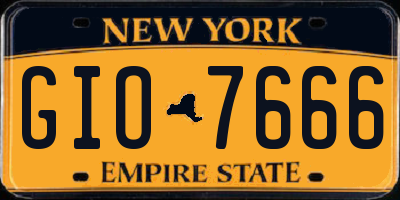 NY license plate GIO7666