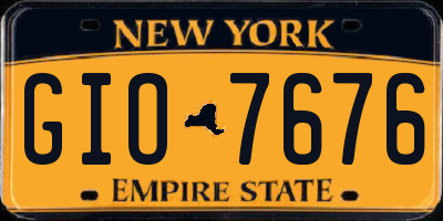 NY license plate GIO7676