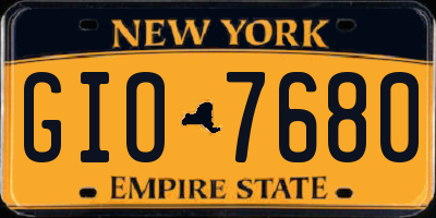 NY license plate GIO7680