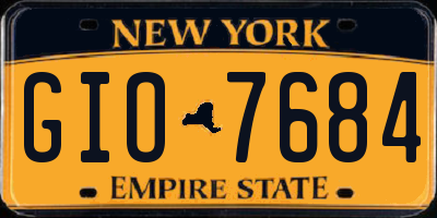 NY license plate GIO7684