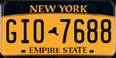 NY license plate GIO7688