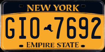 NY license plate GIO7692