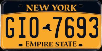 NY license plate GIO7693