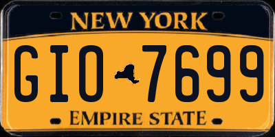 NY license plate GIO7699