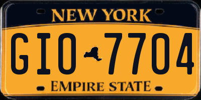 NY license plate GIO7704