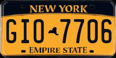 NY license plate GIO7706