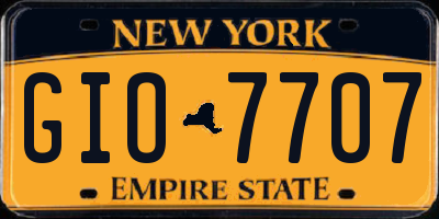 NY license plate GIO7707