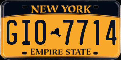 NY license plate GIO7714