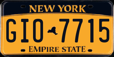 NY license plate GIO7715
