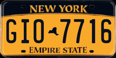 NY license plate GIO7716