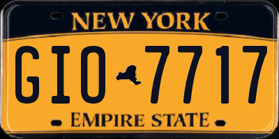 NY license plate GIO7717