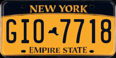 NY license plate GIO7718