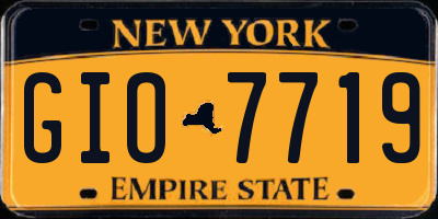 NY license plate GIO7719
