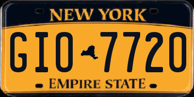 NY license plate GIO7720