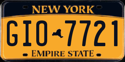 NY license plate GIO7721
