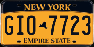 NY license plate GIO7723
