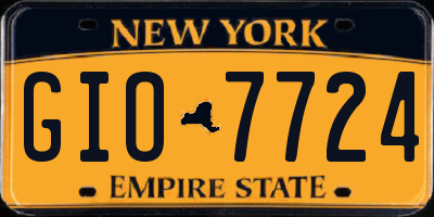NY license plate GIO7724